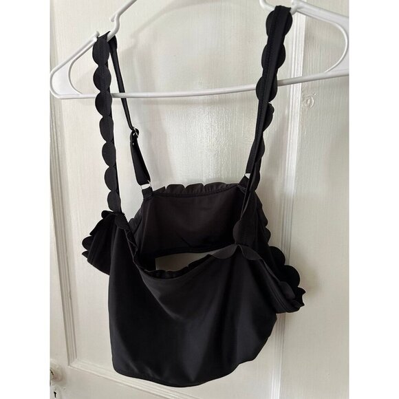 Women’s size 1x-large black scalloped bikini top - Picture 2 of 6